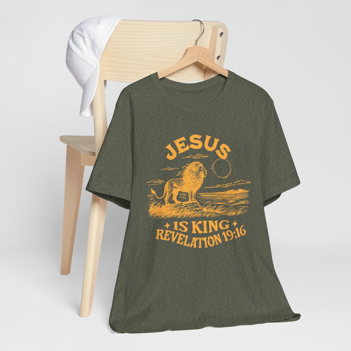 Jesus is King Bella Canva Unisex Jersey Short Sleeve Tee Christian Bible Religious Faith Shirt