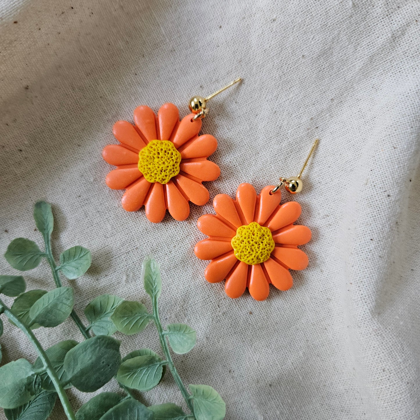 Florange Daisy Handmade Polymer Clay Earrings