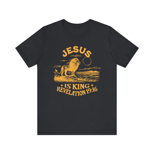 Jesus is King Bella Canva Unisex Jersey Short Sleeve Tee Christian Bible Religious Faith Shirt