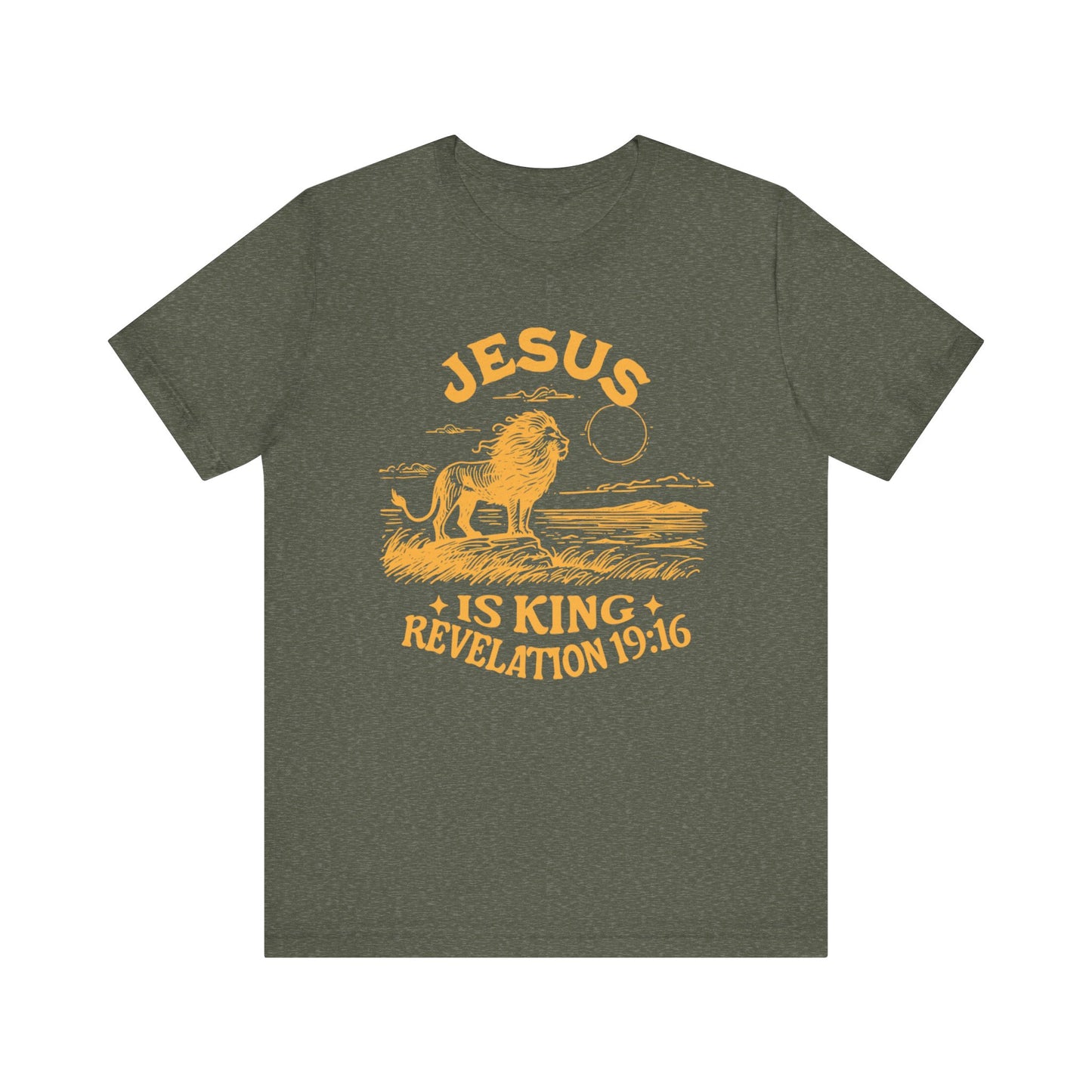 Jesus is King Bella Canva Unisex Jersey Short Sleeve Tee Christian Bible Religious Faith Shirt