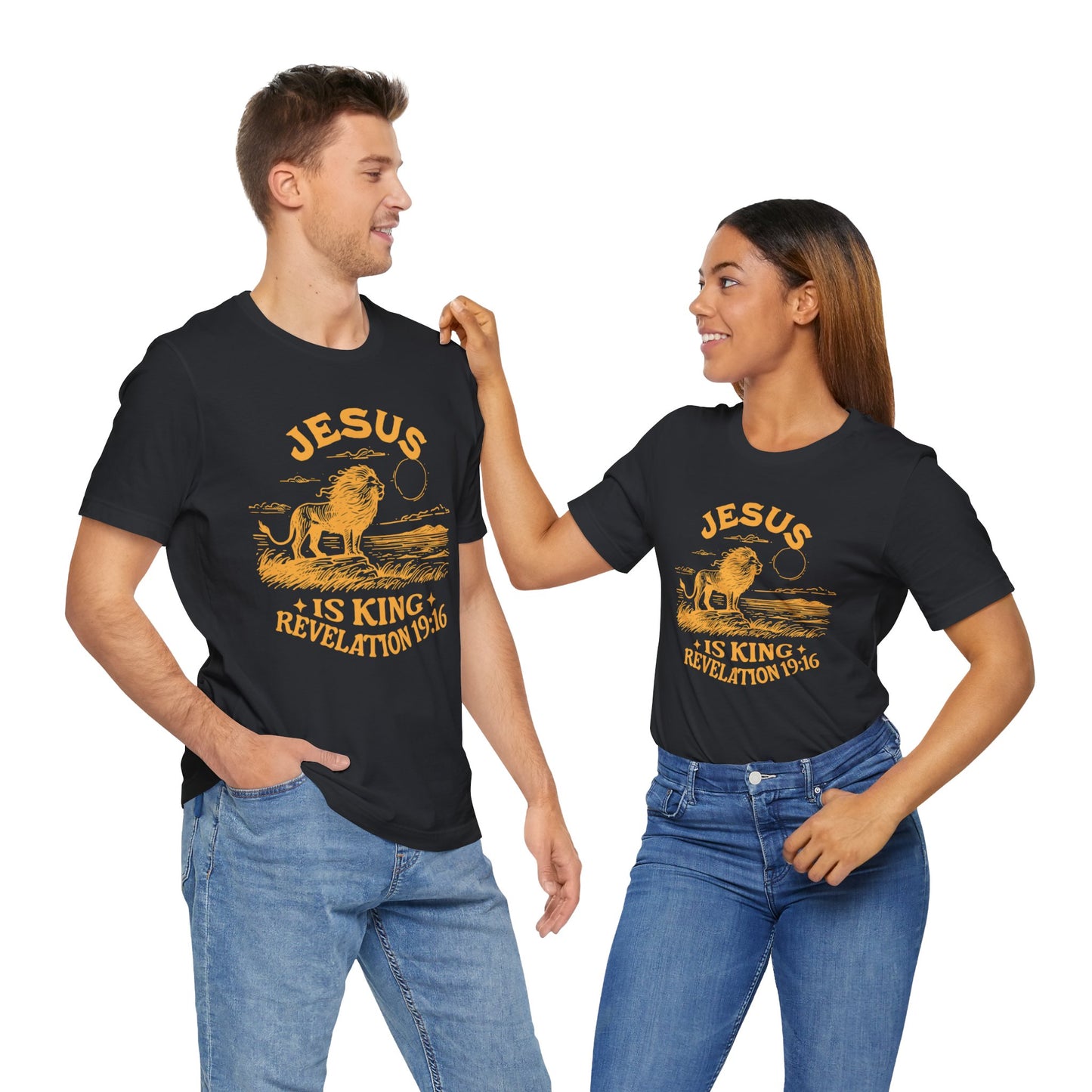 Jesus is King Bella Canva Unisex Jersey Short Sleeve Tee Christian Bible Religious Faith Shirt