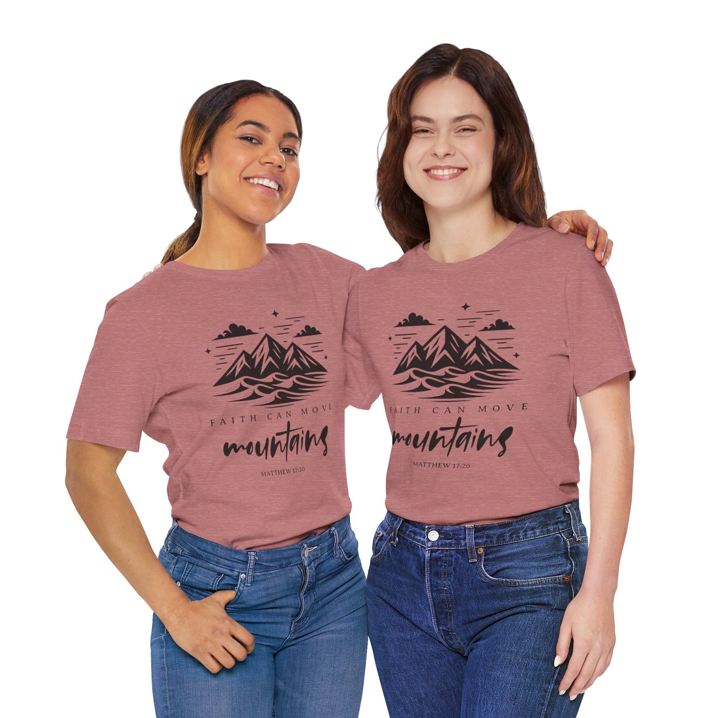 Faith can Move Mountains Unisex Jersey Short Sleeve Tee Christian Bella Canva Christianity Jesus T-Shirt Religious