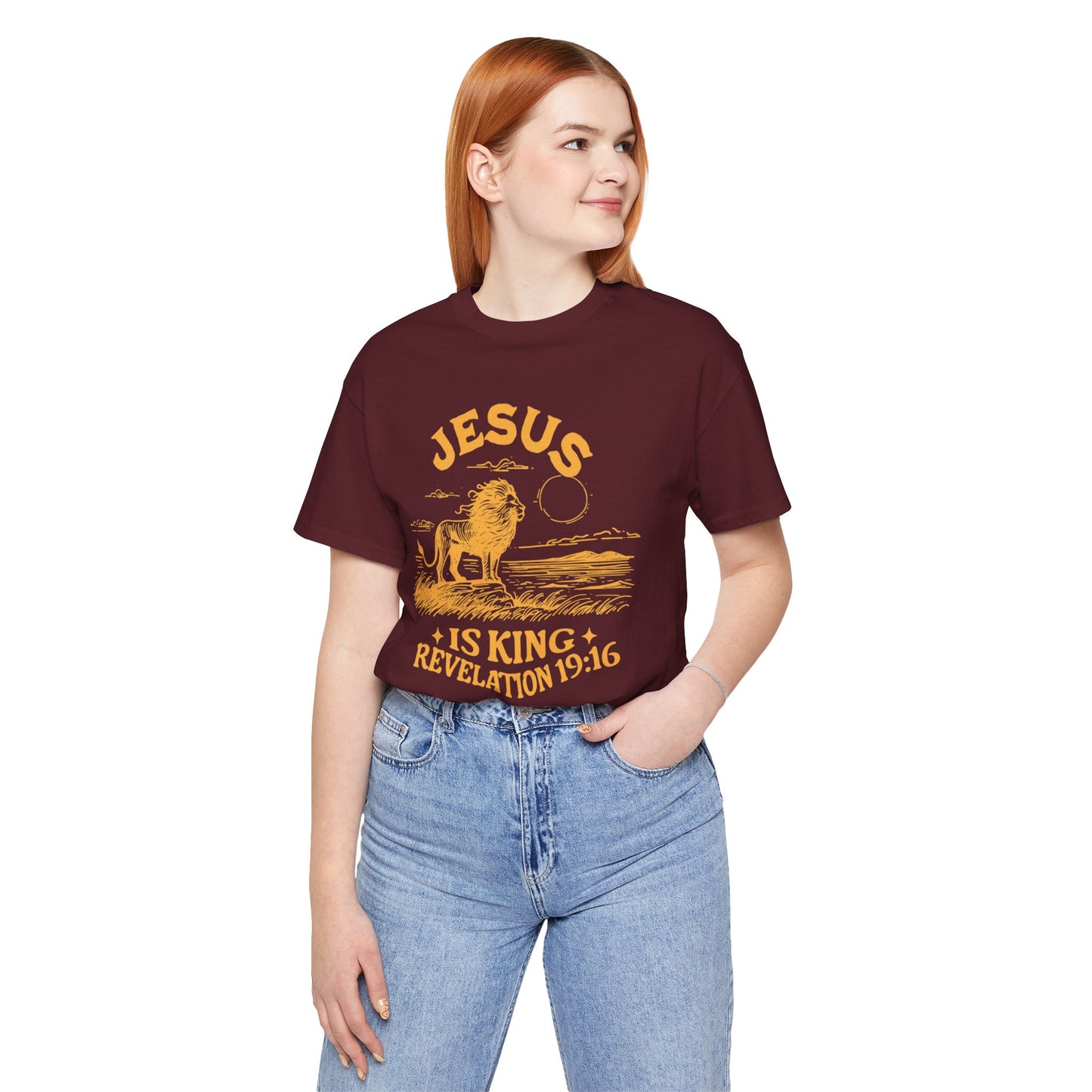 Jesus is King Bella Canva Unisex Jersey Short Sleeve Tee Christian Bible Religious Faith Shirt
