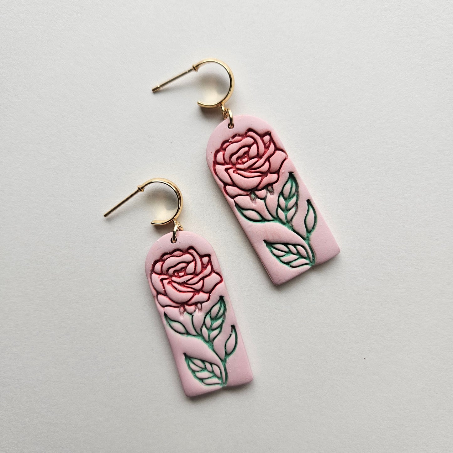 Rosey Pink Handmade Polymer Clay Earrings